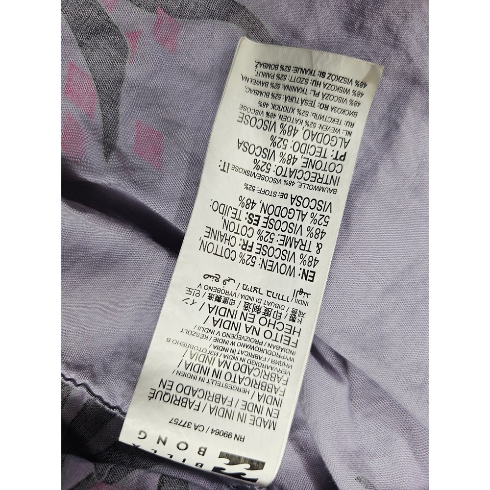 Billabong Mens Short Sleeve Button Down Tropical Palm Print Shirt Lavender Small - Picture 5 of 7